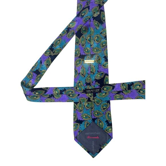 Vintage Riccardo Santostefano 100% Silk Tie Made in Italy preppycore old money - Picture 6 of 8